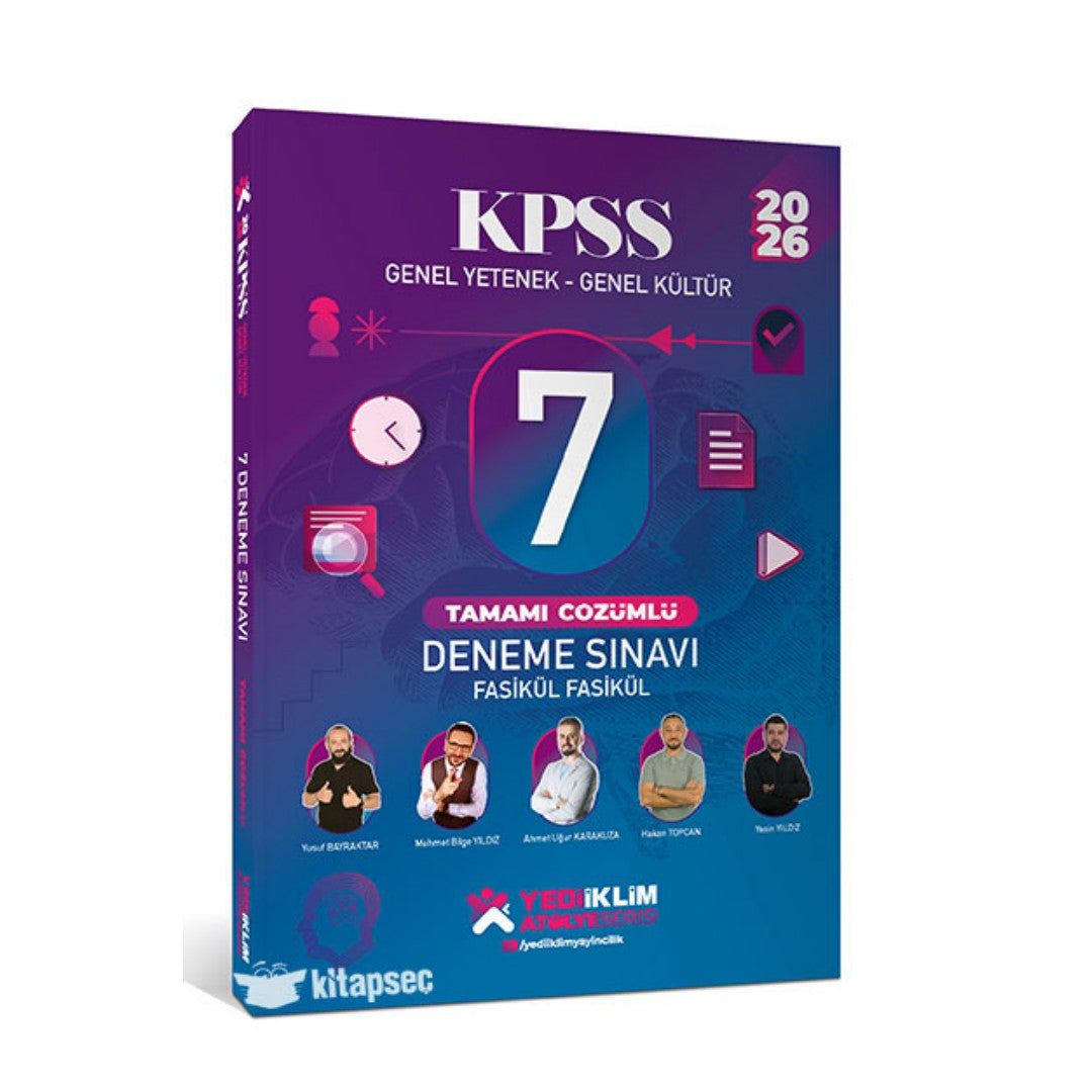 2026 KPSS GY-GK Fasikül Fasikül 7 Deneme Sınavı Tamamı Çözümlü - Yediiklim Yayınları
