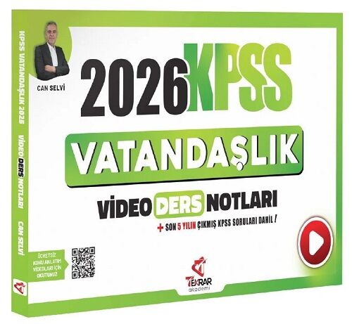 2026 KPSS Vatandaşlık Video Ders Notları - Can Selvi Tekrar Akademi Yayınları